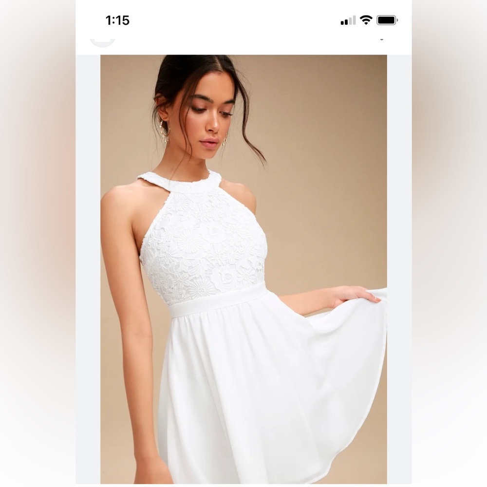 Lover's Game White Lace Skater Dress
